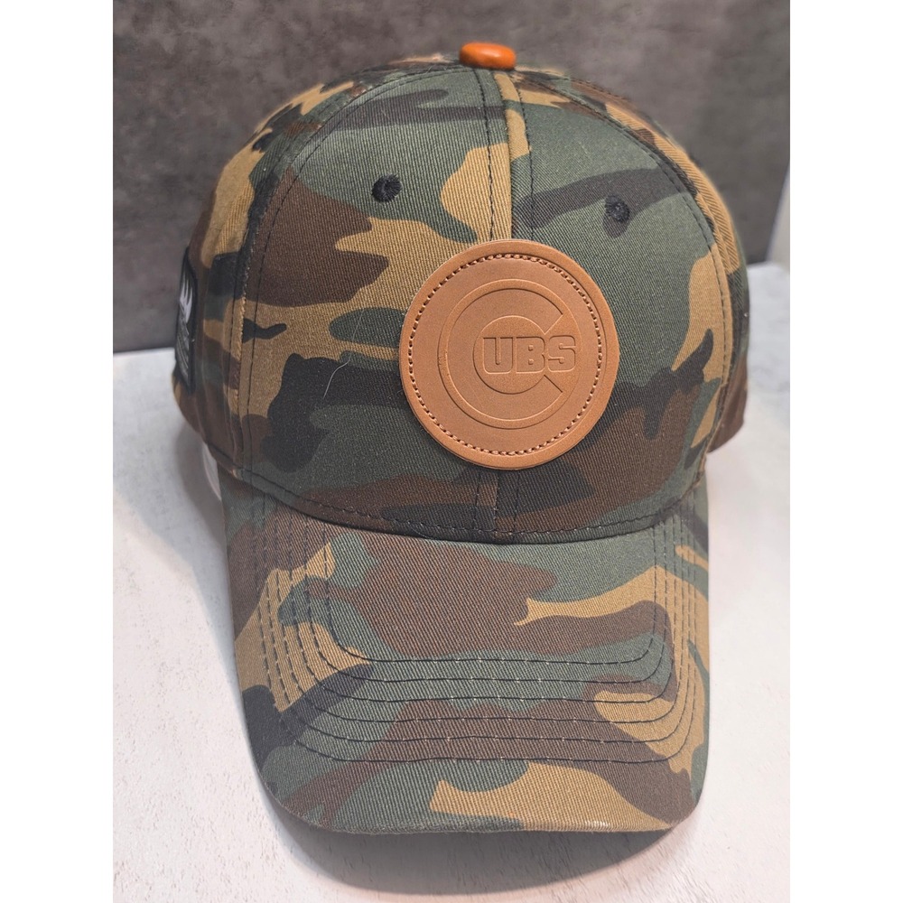 Chicago Cubs Camo Baseball Hat Magellan Corp Faux Leather Patch Adjustable Cap
